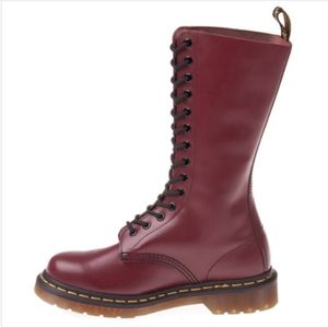 Dr. Martens 1914 Red Smooth Leather Tall Boots 14 Eye Size 7